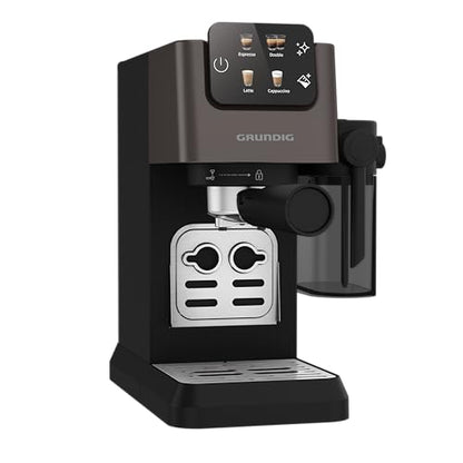 GRUNDIG KSM 5330 Siebträgermaschine mit Milchsystem Dark Inox/Schwarz