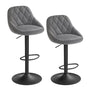 WOLTU Barhocker 2er Set – höhenverstellbar, drehbar, Dunkelgrau. Zwei dunkelgraue Barhocker mit Fußstütze; höhenverstellbar und drehbar für Bartheken.