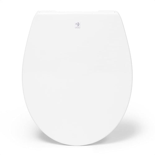 Blauer Hahn WC Sitz Isar oval weiss Duroplast Absenkautomatik. Für die Toilettennutzung.