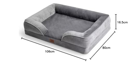 BEDSURE Orthopädisches Hundesofa für grosse Hunde – 106x80 cm, Grau