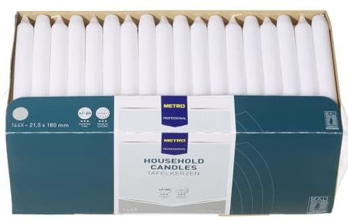 METRO Professional Tafelkerzen Gastronomie weiss 144 St. Ø 21.5 mm: Weiße Tafelkerzen. Dienen als Tischbeleuchtung Gastronomie.