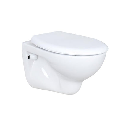 SwissSanitär Premium Wand-WC Tiefspüler - Soft-Close Weiss. Weißes, hängendes WC zur spülwasserbasierten Entsorgung von Abfallprodukten.