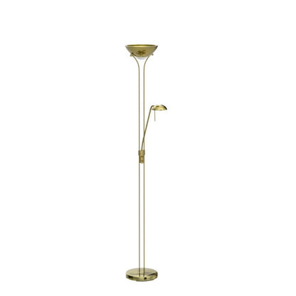 QAZQA Diva 2 Stehleuchte – Gold Dimmbar mit Leseleuchte