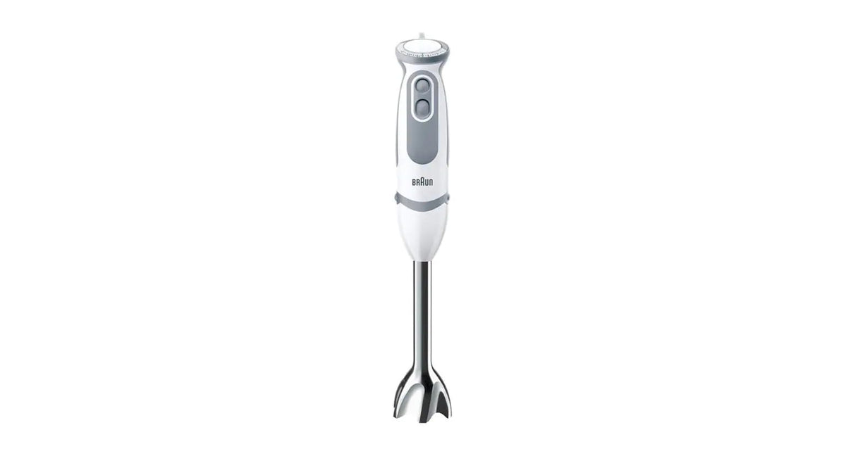 Braun MultiQuick 5 Vario Stabmixer MQ 5235WH 1000 Watt weiss/grau mit Edelstahl-Mixfuss und Zubehör-Set