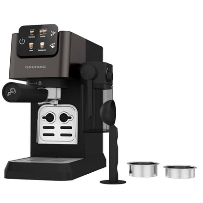 GRUNDIG KSM 6430 Siebträgermaschine - Dark Inox/Schwarz