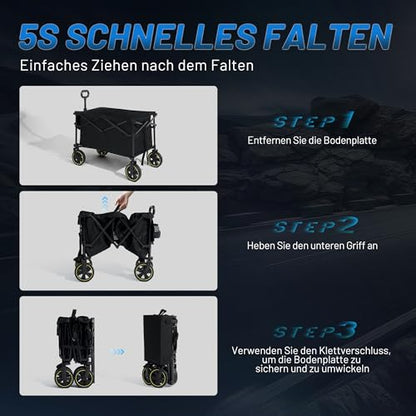 TIMBER RIDGE Faltbarer Bollerwagen Gartenwagen All-Terrain 200L