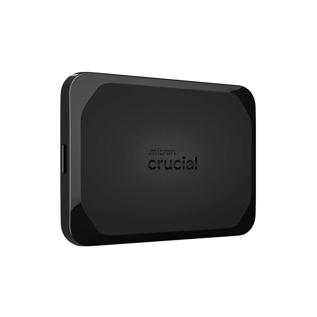 Crucial X10 Pro Externe SSD 1TB - CT1000X10PROSSD902. Rechteckige, mattschwarze externe SSD zur schnellen Datenspeicherung u. Datenübertragung.
