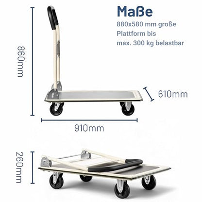 Pallit CARRY klappbarer Plattformwagen – 300 kg Tragkraft