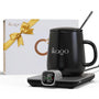 Ikago intelligentes beheiztes Kaffeewärmer Set - Schwarz. Runde Heizplatte, hält Kaffee & andere Getränke auf konstanter Temperatur.