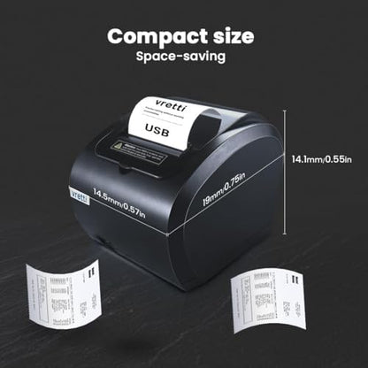 vretti Thermodrucker 80mm POS Bond-/Etikettendrucker - USB LAN