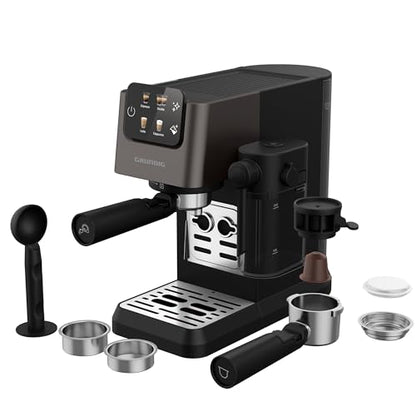 GRUNDIG KSM 6430 Siebträgermaschine - Dark Inox/Schwarz
