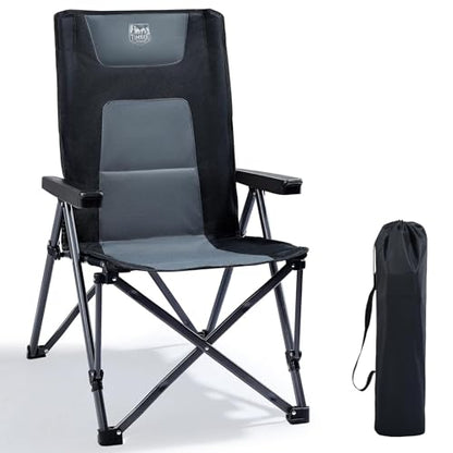 TIMBER RIDGE Campingstuhl faltbar – hohe Lehne, 260 KG, 4 Pos. Robuster Klappstuhl für komfortable, mobile Sitzgelegenheit im Outdoor-Bereich.
