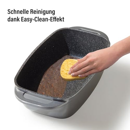 STONELINE Aluguss Bräter 40x22 cm Induktion 5,8L Grau