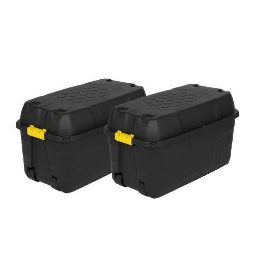 Kreher XXL Transport- & Kissenbox Schwarz mit Rollen. Rechteckige, schwarze Box auf Rollen zur Lagerung und zum Transport großer Gegenstände.