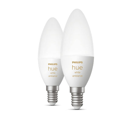 Philips Hue White Ambiance E14 LED Kerze, dimmbar, Doppelpack