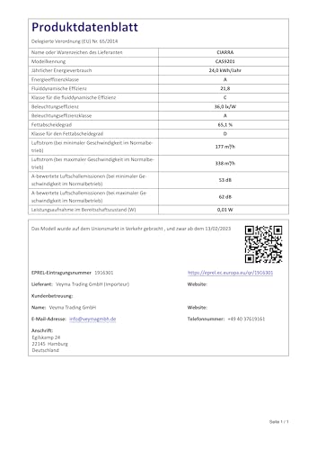 CIARRA CAS9201A Dunstabzugshaube 90 cm Umluft Abluft Pyramide Silber