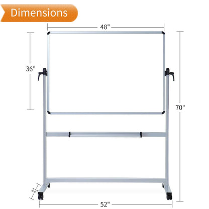 VIZ-PRO Whiteboard mobil doppelseitig drehbar magnetisch - 120x90cm