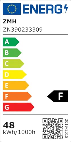 ZMH LED Deckenleuchte - 48W Dimmbar Schwarz mit Fernbedienung