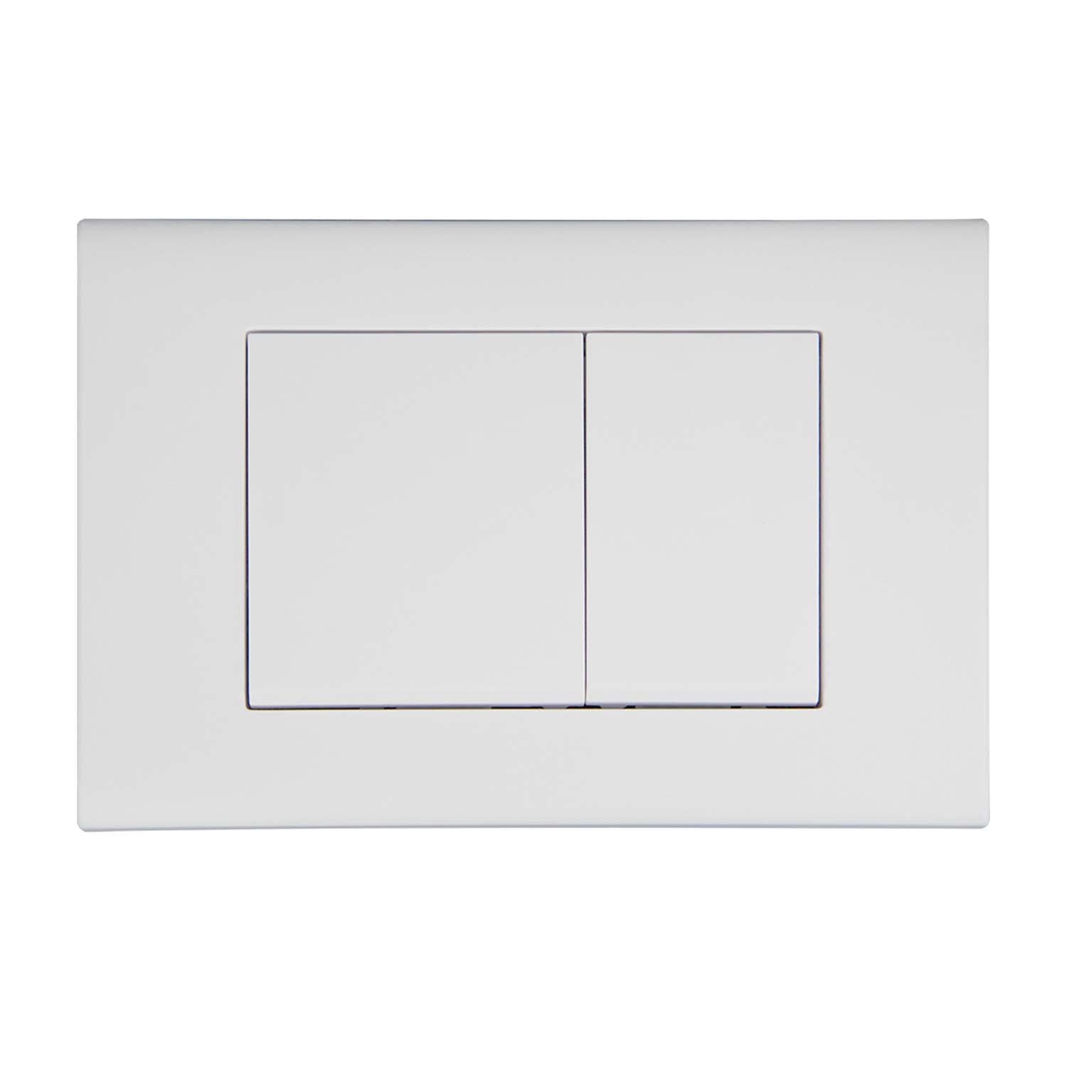 Wunderbad Drückerplatte Geberit Duofix Sigma/Delta 2-Mengen - Weiss Matt. Rechteckige, mattweiße Platte zur 2-Mengen-Spülung Geberit WC-Kästen.