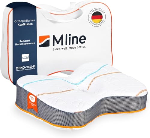 M LINE Athletic Pillow Orthopädisches Nackenkissen - Butterfly-Design. Schmetterlingsförmiges Kissen stützt Kopf & Nacken für ergonomischen Schlaf.