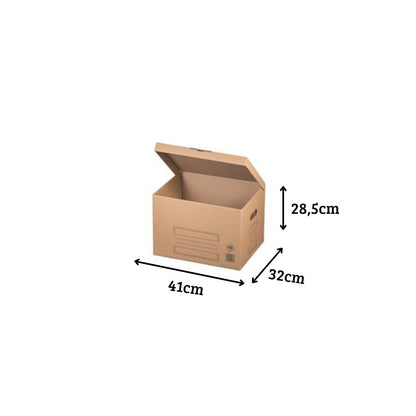 karton-billiger Archivbox aus Karton mit Klappdeckel, 10 Stück