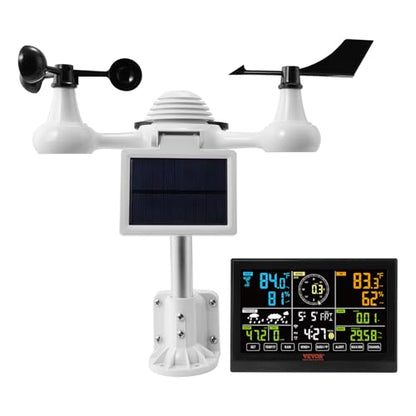 VEVOR Profi WLAN-Wetterstation 7-in-1 – Solarbetrieben, 7,5-Zoll-Display