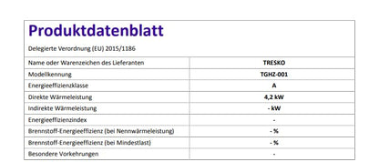 TRESKO Infrarot Gasheizung 4200W Gasofen mit Regler – Schwarz