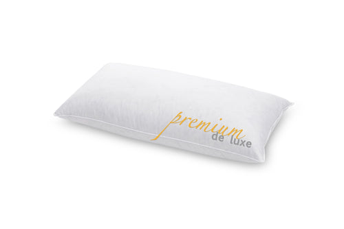 HANSKRUCHEN Premium de Luxe Daunenkissen – 40x80 cm Allergiker. Voluminöses, weißes Kissen. Stützt Kopf & Nacken für erholsamen Schlaf.