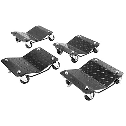 VEVOR Tragbarer Reifenwagen Notfallwagen 4er Set 3000 kg Schwarz
