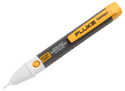 Fluke Industrial FLK2AC/90-1000V berührungsloser Spannungsprüfer. Kompaktes, gelb-schwarzes Stiftformat. Erkennt Wechselspannung von 90-1000V zur schnellen Phasenprüfung.