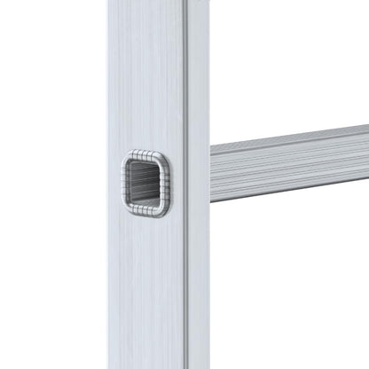 DRABEST PRO Anlegeleiter Aluminium 7 Stufen mit Leiterhaken 150 kg
