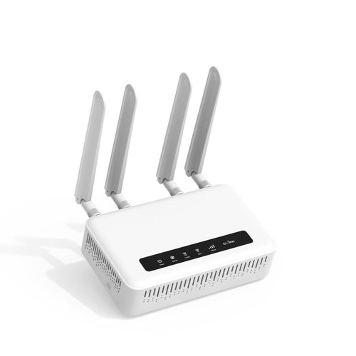 GL.iNet GL-X2000 Spitz Plus 4G LTE Router - CAT 12 Dual-SIM EU. Dunkler Router für schnelles 4G LTE via Dual-SIM.