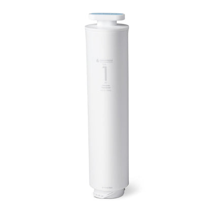 OsmoFresh Quella Membran Osmoseanlage - Life & Pro. Kompaktes, weißes System zur Umkehrosmose von Leitungswasser zu Trinkwasser.