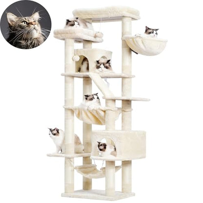 Heybly HCT034M Kratzbaum – 180 cm Beige Katzenturm