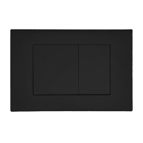 Wunderbad Drückerplatte für Geberit Sigma/Delta – Schwarz Matt. Matt-schwarze Platte mit zwei Spültasten für Geberit Unterputzspülkästen.