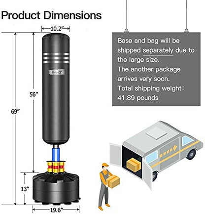 Dripex 175cm Standboxsack Erwachsene – Freistehend mit Saugfuss