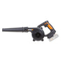 WORX WX094.9 20V Akku Werkstatt- & Laubbläser – Ohne Akku/Lader. Kompakt, orange-schwarz, mit Düse. Entfernt Staub, Späne und Laub.