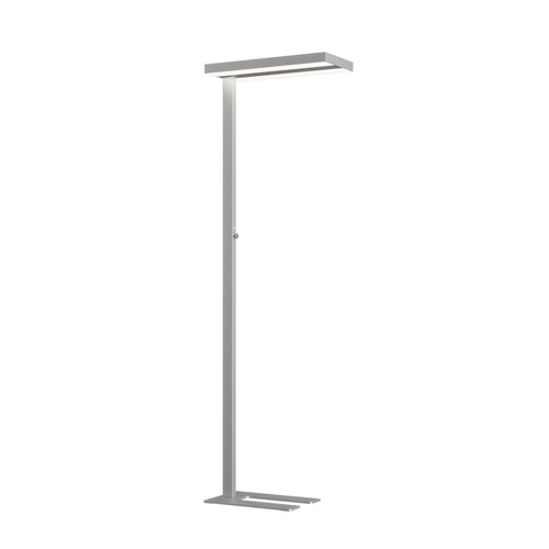 Arcchio LED Büro Stehlampe dimmbar Uplight/Downlight - silber. Schlanke, silberne Stehleuchte für gerichtetes/indirektes Licht im Büro.