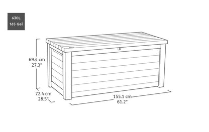 Keter Northwood Auflagenbox 623 L wasserdicht Holzoptik Pinie