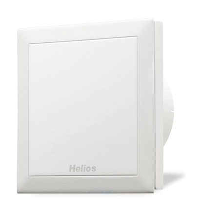 Helios M1/100 F Minilüfter – Feuchteverlaufssteuerung. Kompakter, weißer Ventilator steuert Lüftung bedarfsgesteuert nach Feuchteverlauf.