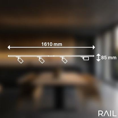 BRILONER Schienensystem Rail Starterset – 4 Spots 1.5m Schwarz