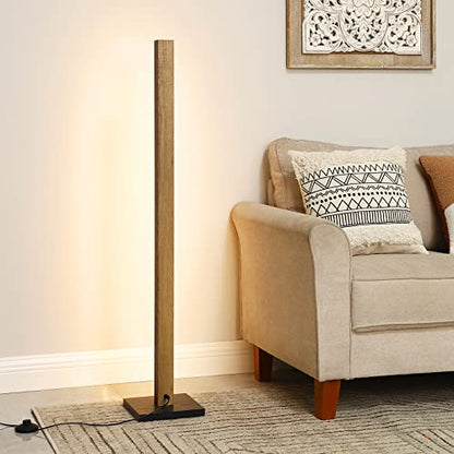 EDISHINE LED Stehleuchte Holz Dimmbar – Boho Vintage Ecklampe: Hohe Holzlampe, liefert dimmbares LED-Licht zur Raum- oder Akzentbeleuchtung.