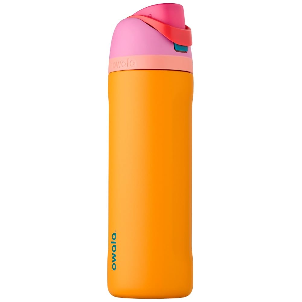 Owala FreeSip Trinkflasche Edelstahl isoliert mit Strohhalm, 710 ml – Deckel mit Trageschlaufe