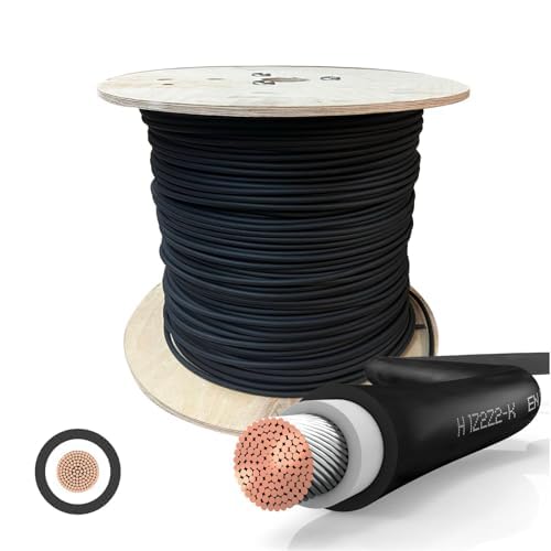 SOLARTRONICS Solarkabel Photovoltaik 6mm² - 50m, Schwarz. Zur Verbindung von Photovoltaik-Modulen und -Komponenten in PV-Anlagen.