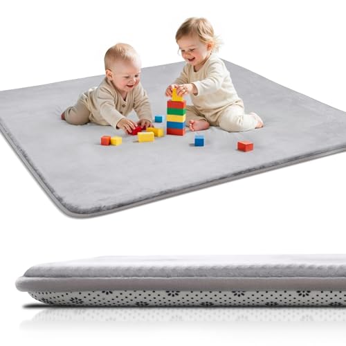 Favodormir Krabbelmatte Baby 150x200x3cm - Grau. Rechteckige, graue, 3cm dicke Matte bietet Babys sicheren Untergrund beim Krabbeln.