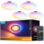 Govee Smart Einbaustrahler RGBWW LED Spot Matter Alexa 4er-Pack. Runde LED-Spots für smarte RGBWW-Deckenbeleuchtung mit Matter und Alexa.
