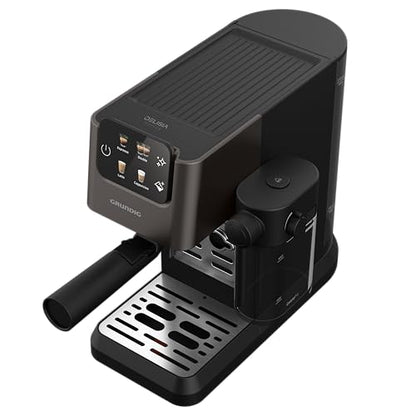 GRUNDIG KSM 5330 Siebträgermaschine mit Milchsystem Dark Inox/Schwarz