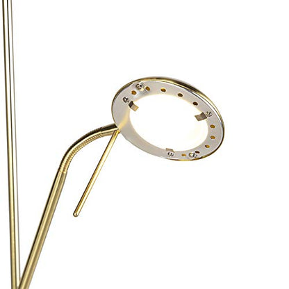 QAZQA Diva 2 Stehleuchte – Gold Dimmbar mit Leseleuchte