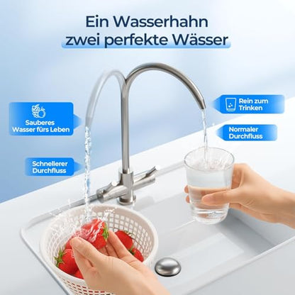Ecoviva Untertisch Trinkwasser Umkehrosmoseanlage 600 GPD - Schwarz