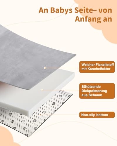 Favodormir Krabbelmatte Baby 150x200x3cm - Grau